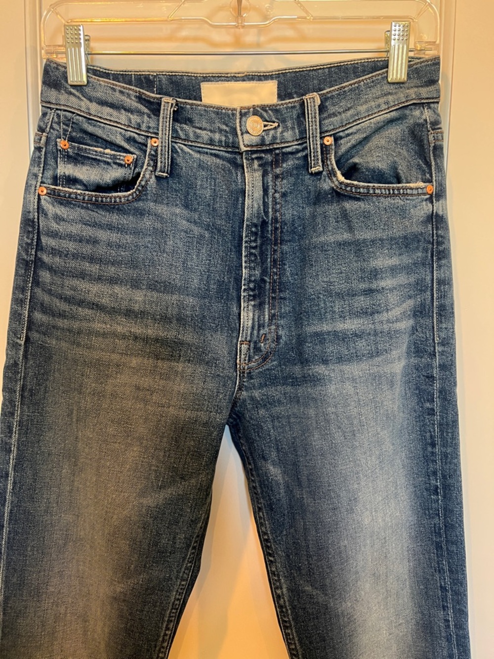 Mother Superior High Waisted Straight Leg  Rider Skimp Jeans